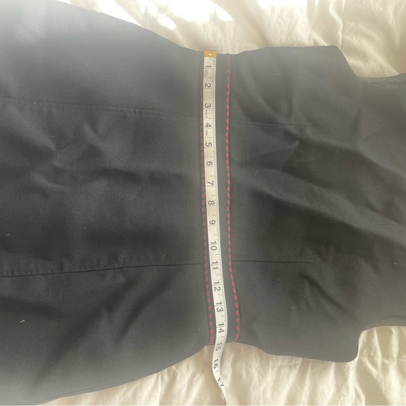 Brooks Brother black wool blend floral embroidered mock neck dress | 8 - Picture 12 of 12